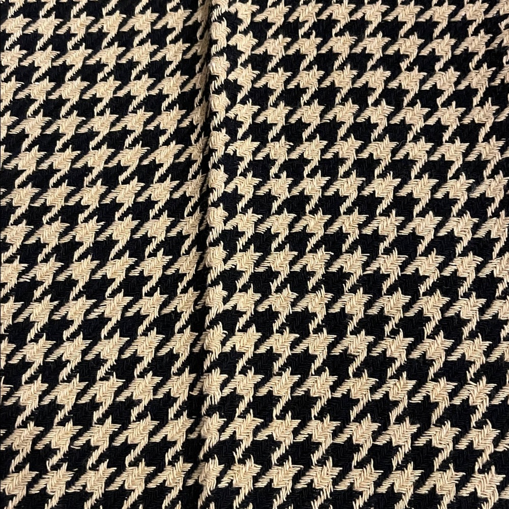 Zara Black and Tan High Rise Side Zipper Houndstooth WideLeg Pants Full Length M - Picture 4 of 11